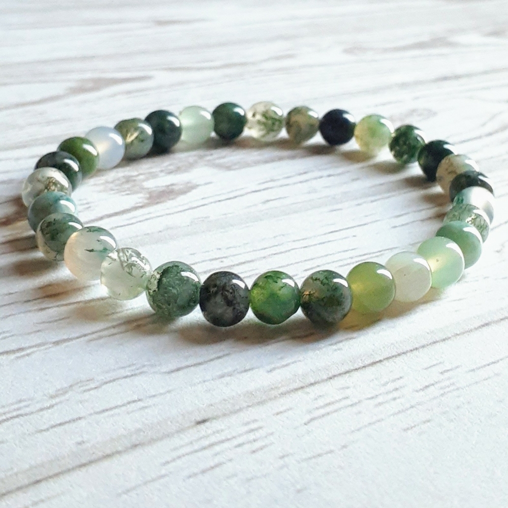 Moss Agate Gemstone Bracelet